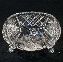 Broušené sklo -mísa trojnožka 20,5 cm - Broušené sklo - Ostatní brus
