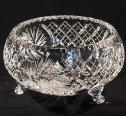 Broušené sklo -mísa trojnožka 23 cm - Broušené sklo - Ostatní brus