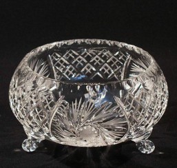 Broušené sklo -mísa trojnožka 17,5 cm - Broušené sklo - Ostatní brus