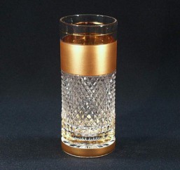 Broušené sklo - sklenice - long drink 350 ml - Broušené sklo - Brus + zlato