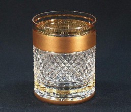 Broušené sklo - sklenice - whisky 320 ml - Broušené sklo - Brus + zlato
