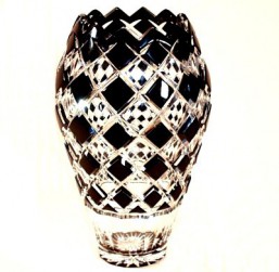 Broušené sklo -Váza-černá - Broušené sklo - Brus + přejímané barevné sklo