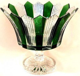 Broušené sklo -Nástolec-L, zelený - Broušené sklo - Brus + přejímané barevné sklo