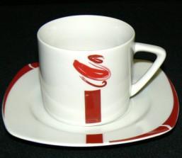 červená - šapo 155 ml - 6 ks - Užitkový porcelán - Šálky + podšálky 6 ks