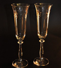 sklenice na sekt Flétny - 190 ml - Valentýn - Sklo - Čiré nápojové sklo