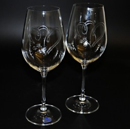 Přátelská souprava na víno Srdce - Sklo - Čiré nápojové sklo