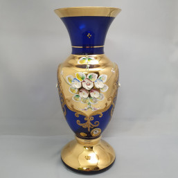 váza modrá 25,5 cm - Sklo - Vysoký smalt