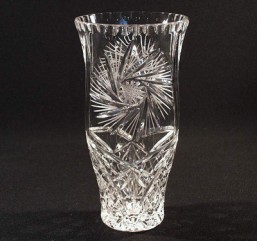 Broušené sklo - váza 20,5 cm - Broušené sklo - Ostatní brus