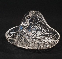 Broušené sklo -košíček 16 cm - Broušené sklo - Ostatní brus