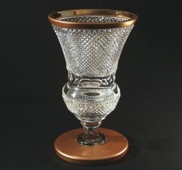Broušené sklo -váza 25,5 cm - Broušené sklo - Brus + zlato