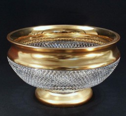 Broušené sklo - mísa 30,5 cm - Broušené sklo - Brus + zlato